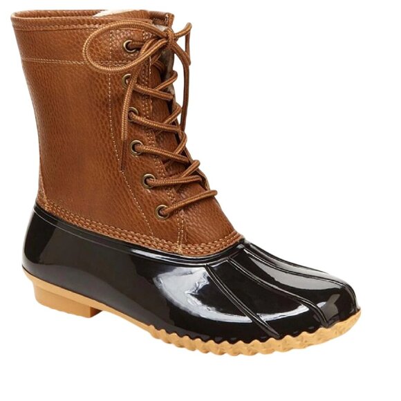 JBU By Jambu Womens Faux Leather Lace-up Rain Boots - Picture 1 of 3